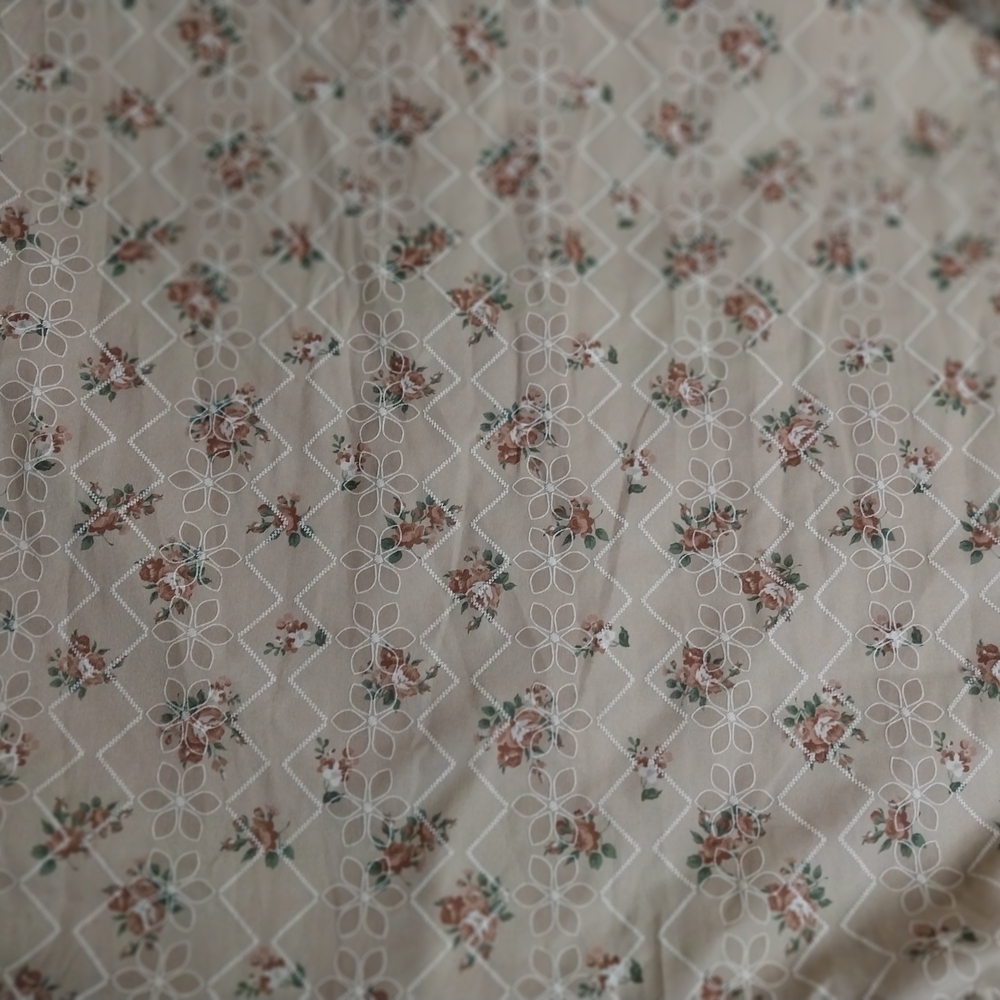 Altar D State Floral Maxi Dress Beige Ruffle Sleeve Cottagecore Prairie Dress - Picture 7 of 14